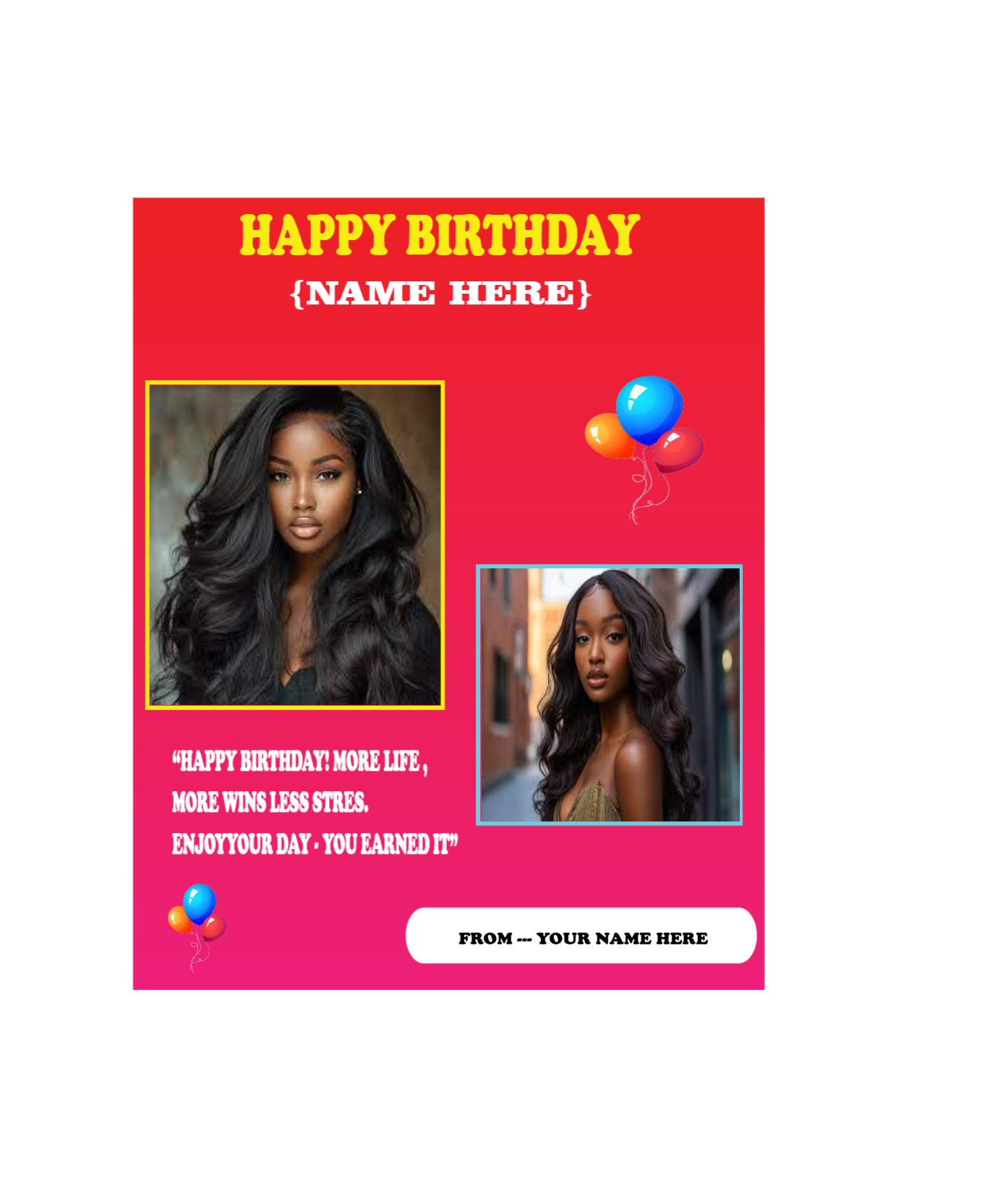 free editable happy birthday social media post design 